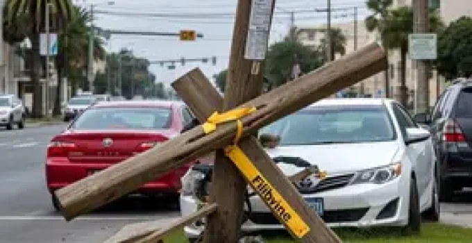 poste cai sobre carros no Centro de São Luís