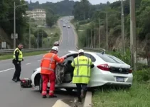 acidente na Avenida Litorânea