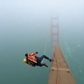 queda de homem da Ponte do São Francisco