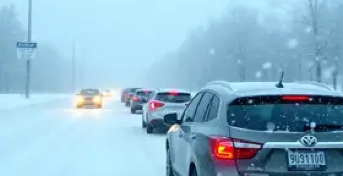 alerta de tempestade de neve no Waze