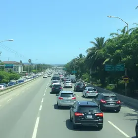 trânsito lento na saída de São Luís