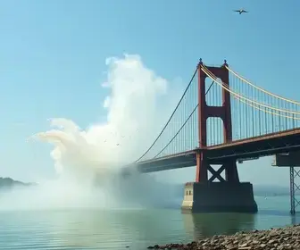 implosão da ponte sobre o Estreito dos Mosquitos
